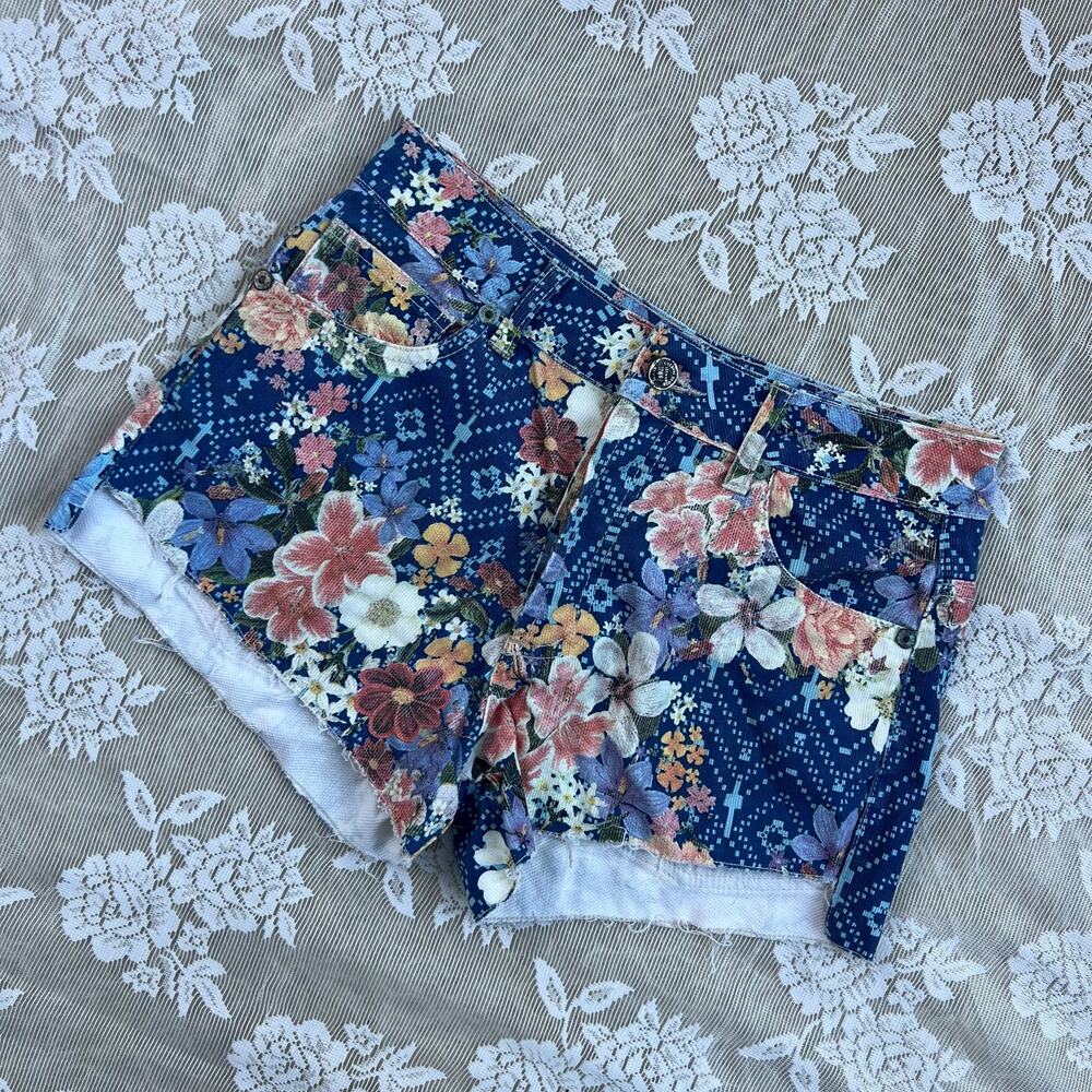 Farm Rio Floral Print Denim Shorts – Brazilian Size 36